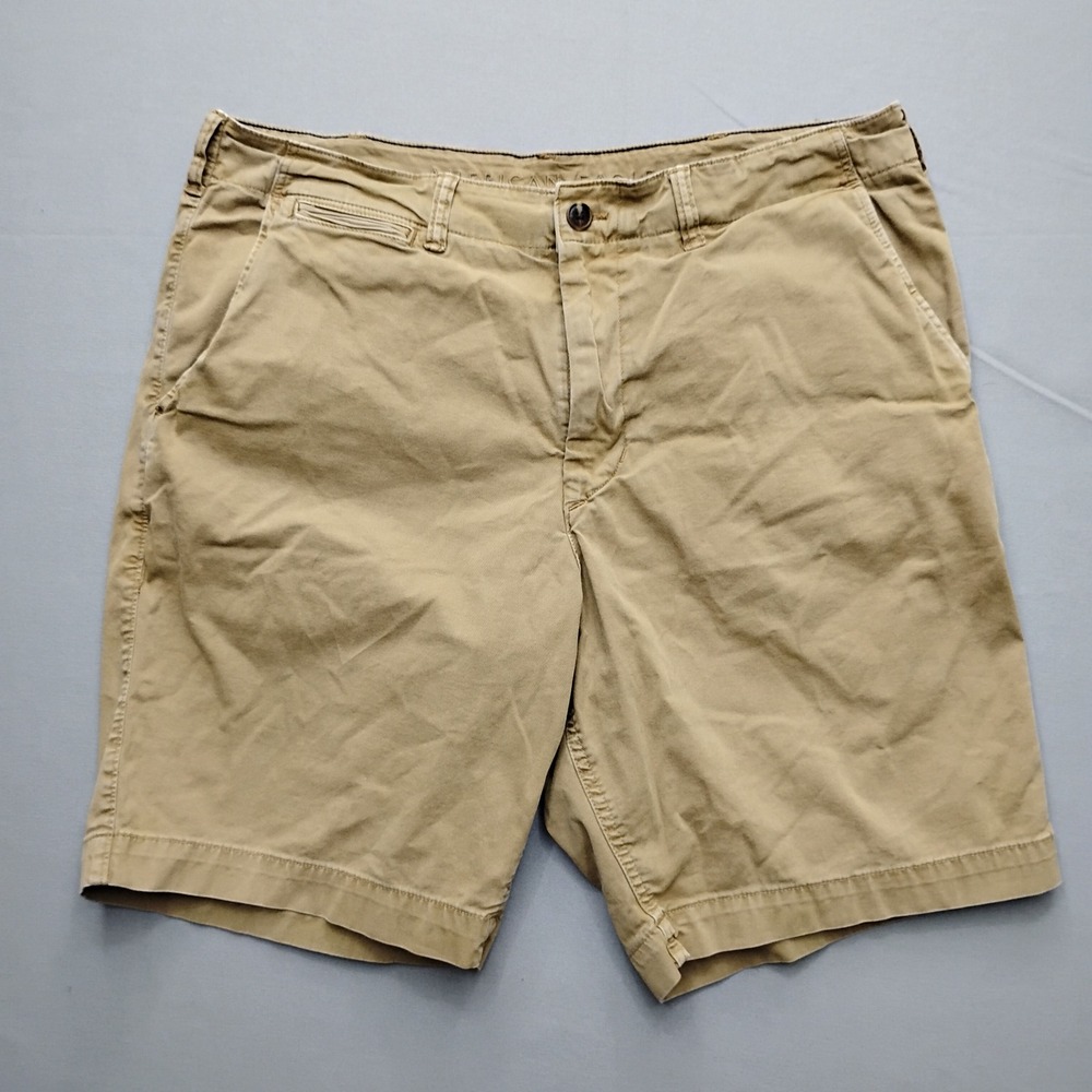 American Eagle Mens Classic Next Level Flex Chino Shorts Khaki Tan 38
